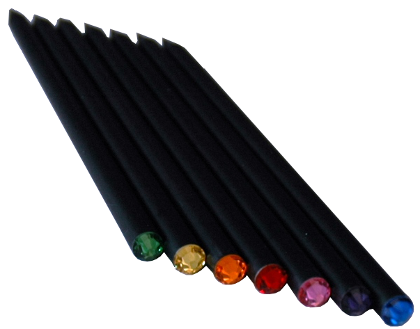 Bleistift mit farbigem Stein